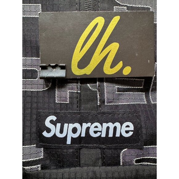 Supreme FW21 Black Canvas All Over Print Backpack - Picture 2 of 6